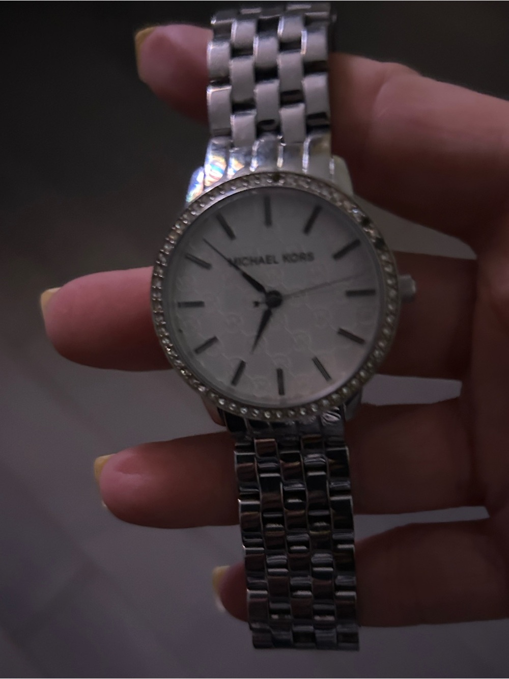 Michael Kors Silver Nini Crystal Watch MK3372 - Working Battery!